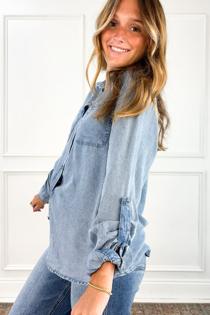 Weekend Drift Chambray Button Down