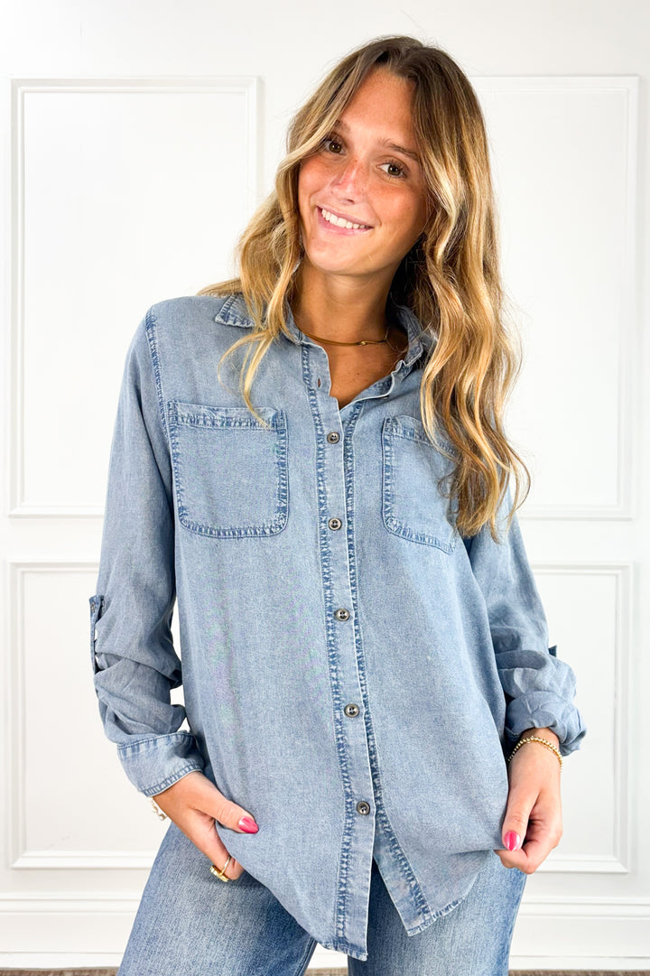 Weekend Drift Chambray Button Down