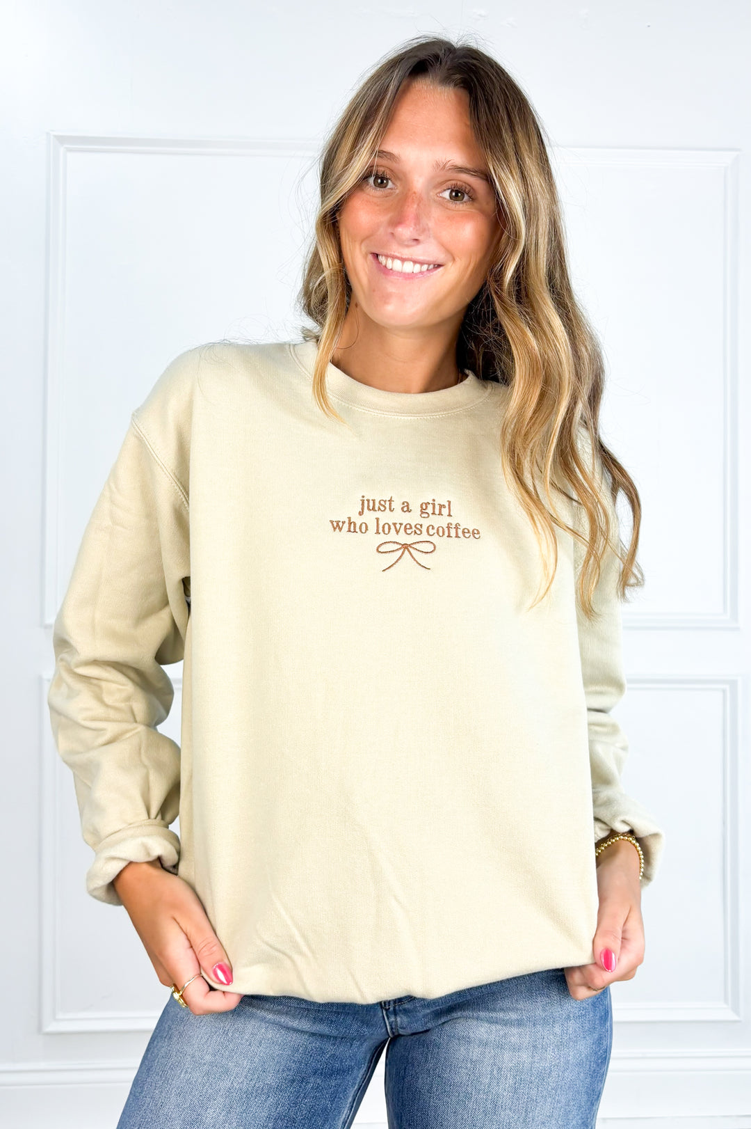 Just a Girl Who Loves Coffee Graphic Crew