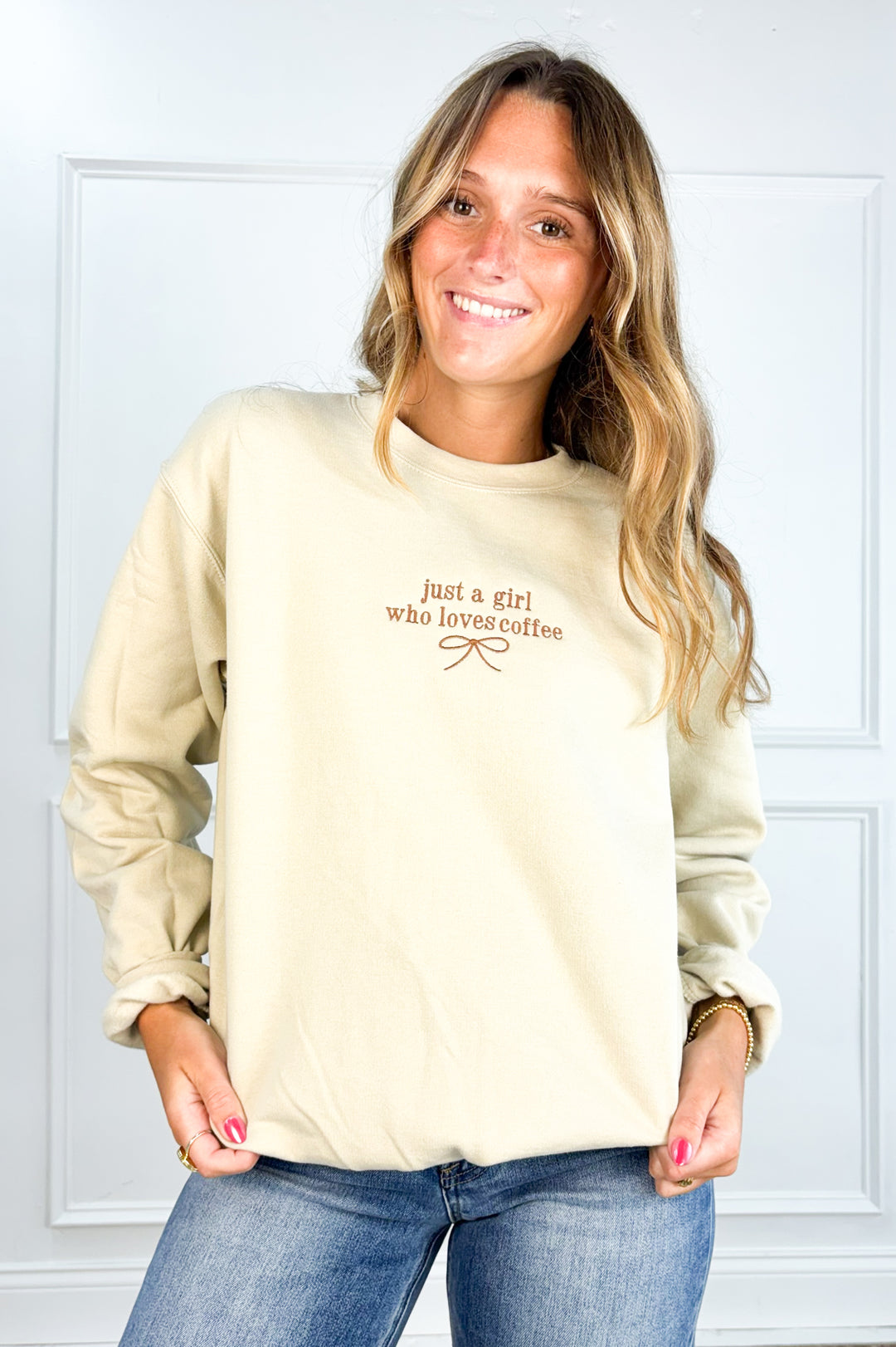 Just a Girl Who Loves Coffee Graphic Crew