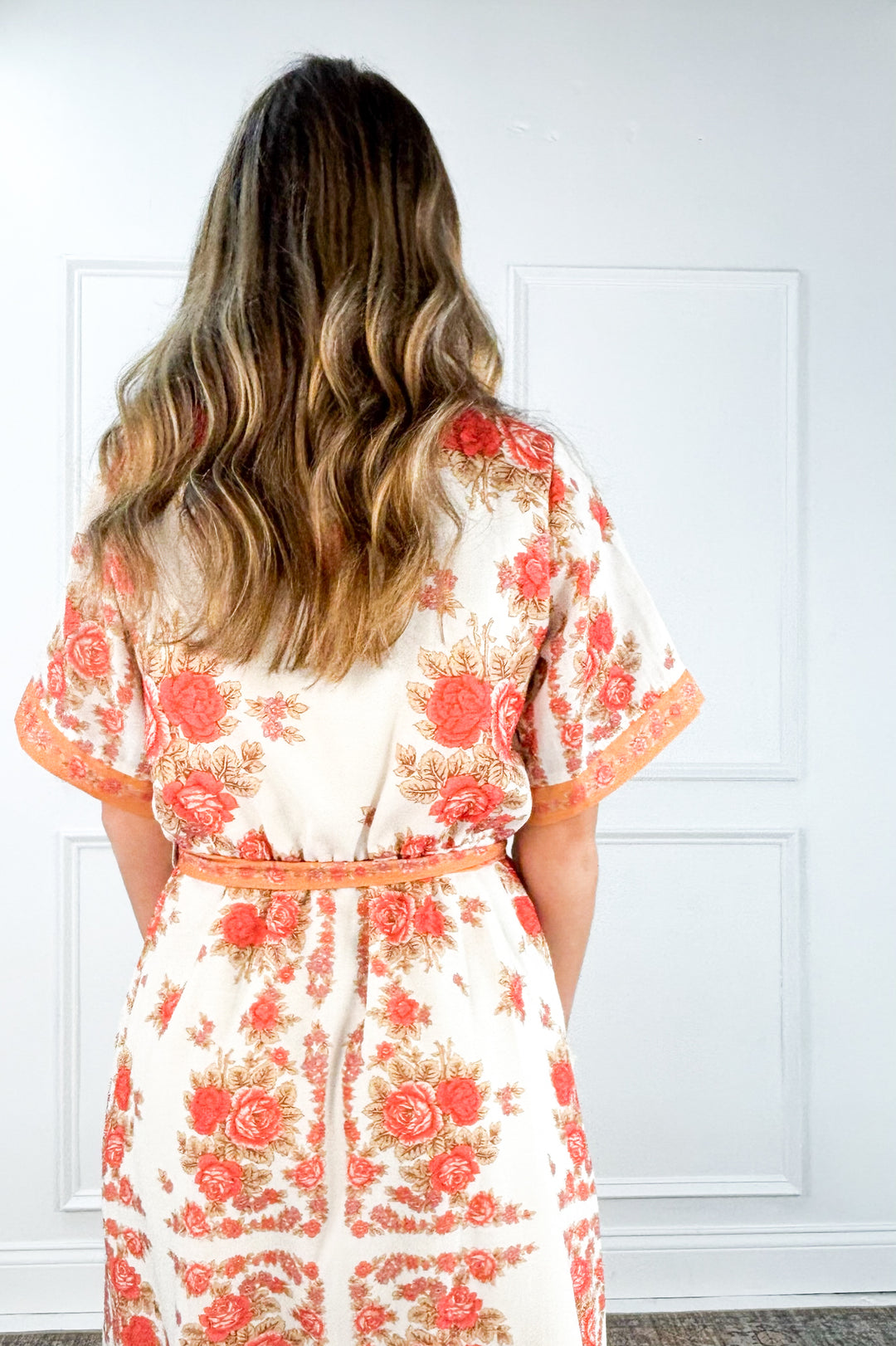 Blushing Garden Belted Shirt Dress