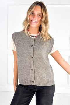 Marled Crew Neck Sweater Vest