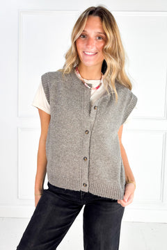 Marled Crew Neck Sweater Vest