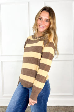 Mocha Stripe Cozy Sweater
