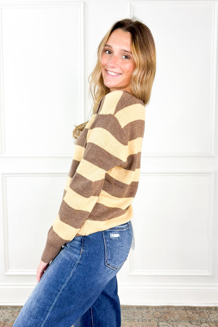 Mocha Stripe Cozy Sweater