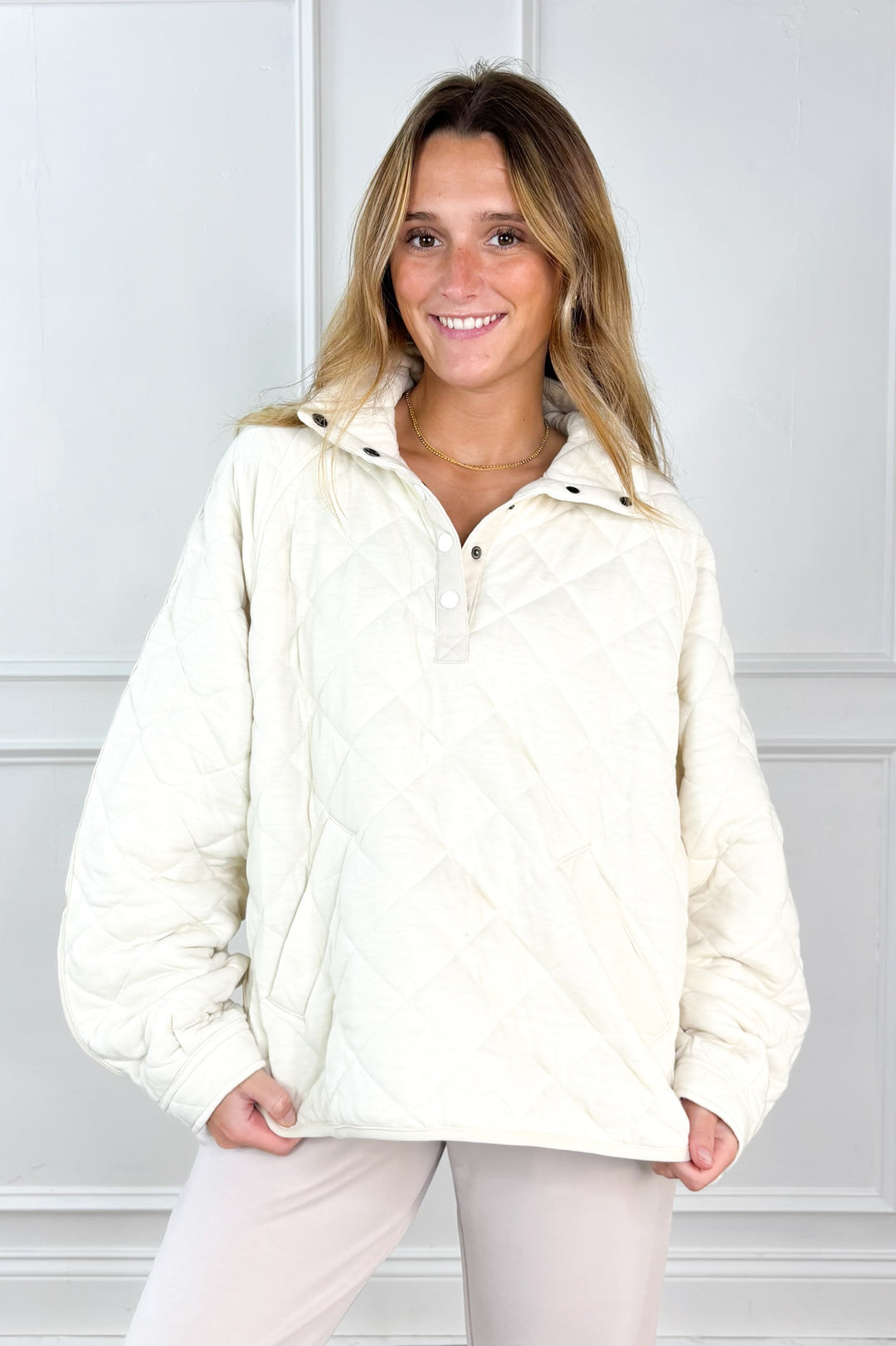 Everyday Quilted Snap Pullover
