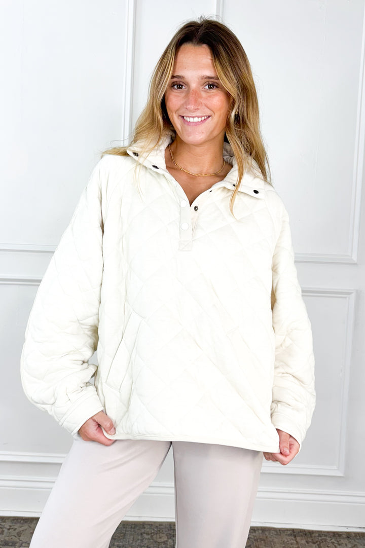 Everyday Quilted Snap Pullover