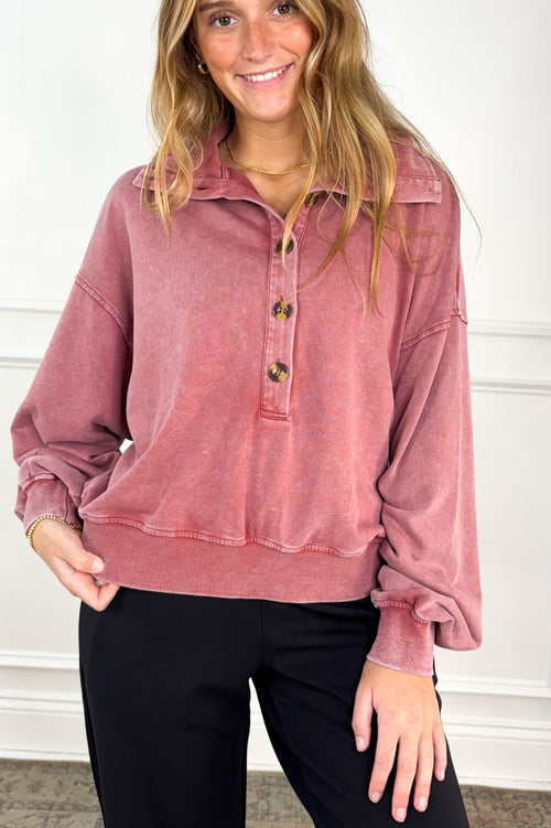 Vintage Rose Collared Pullover