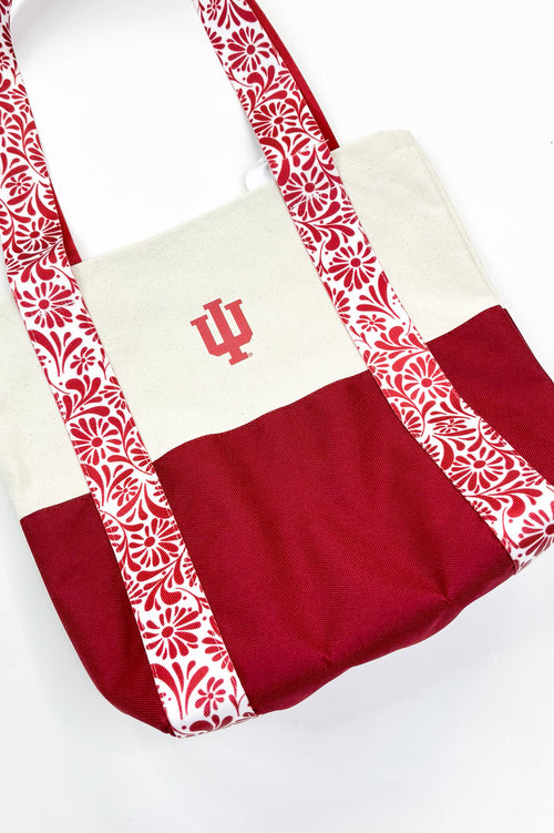 Indiana Hoosiers Floral Strap Mini Tote Bag