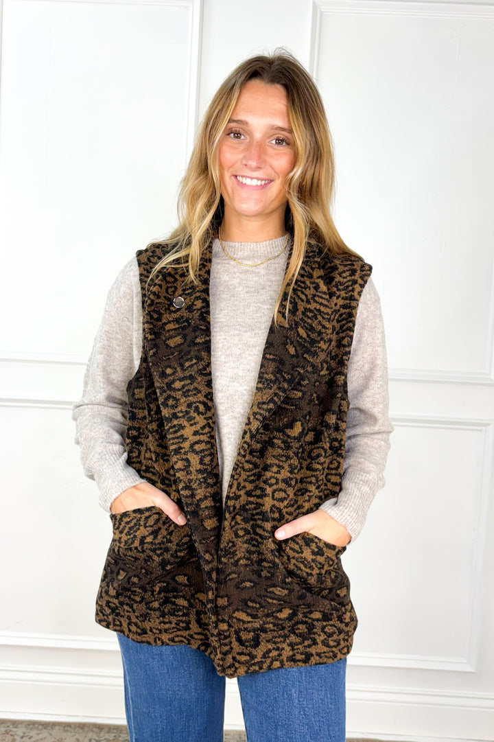 Leopard Faux Fur Vest
