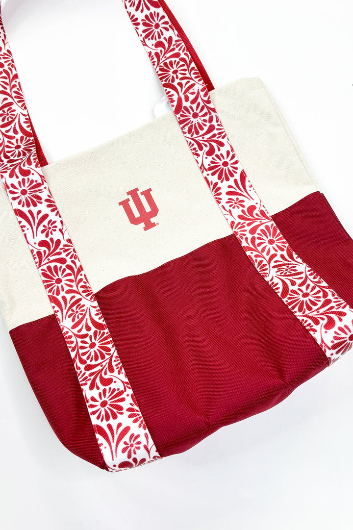 Indiana Hoosiers Floral Strap Mini Tote Bag