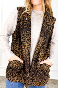 Leopard Faux Fur Vest