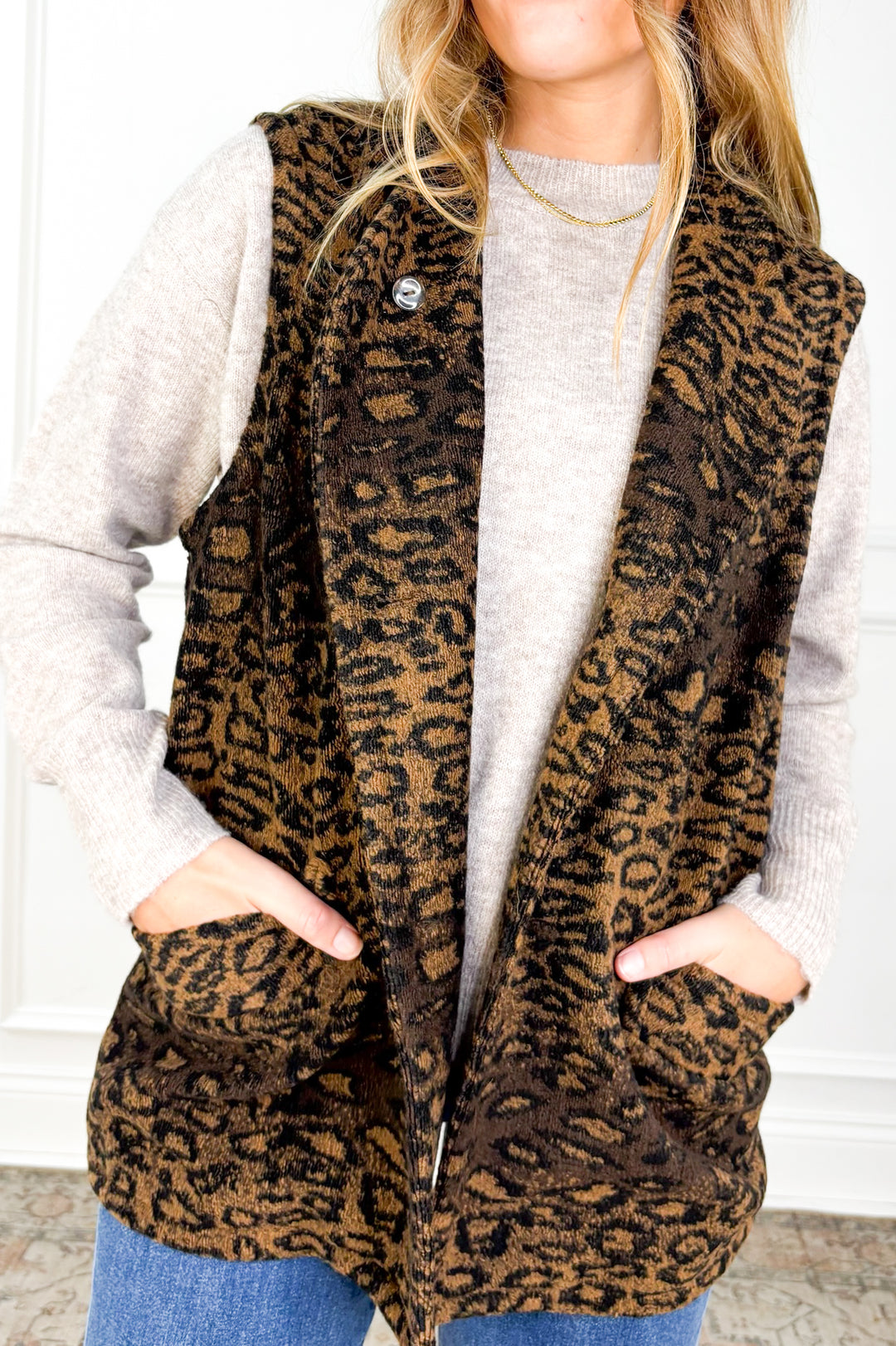Leopard Faux Fur Vest