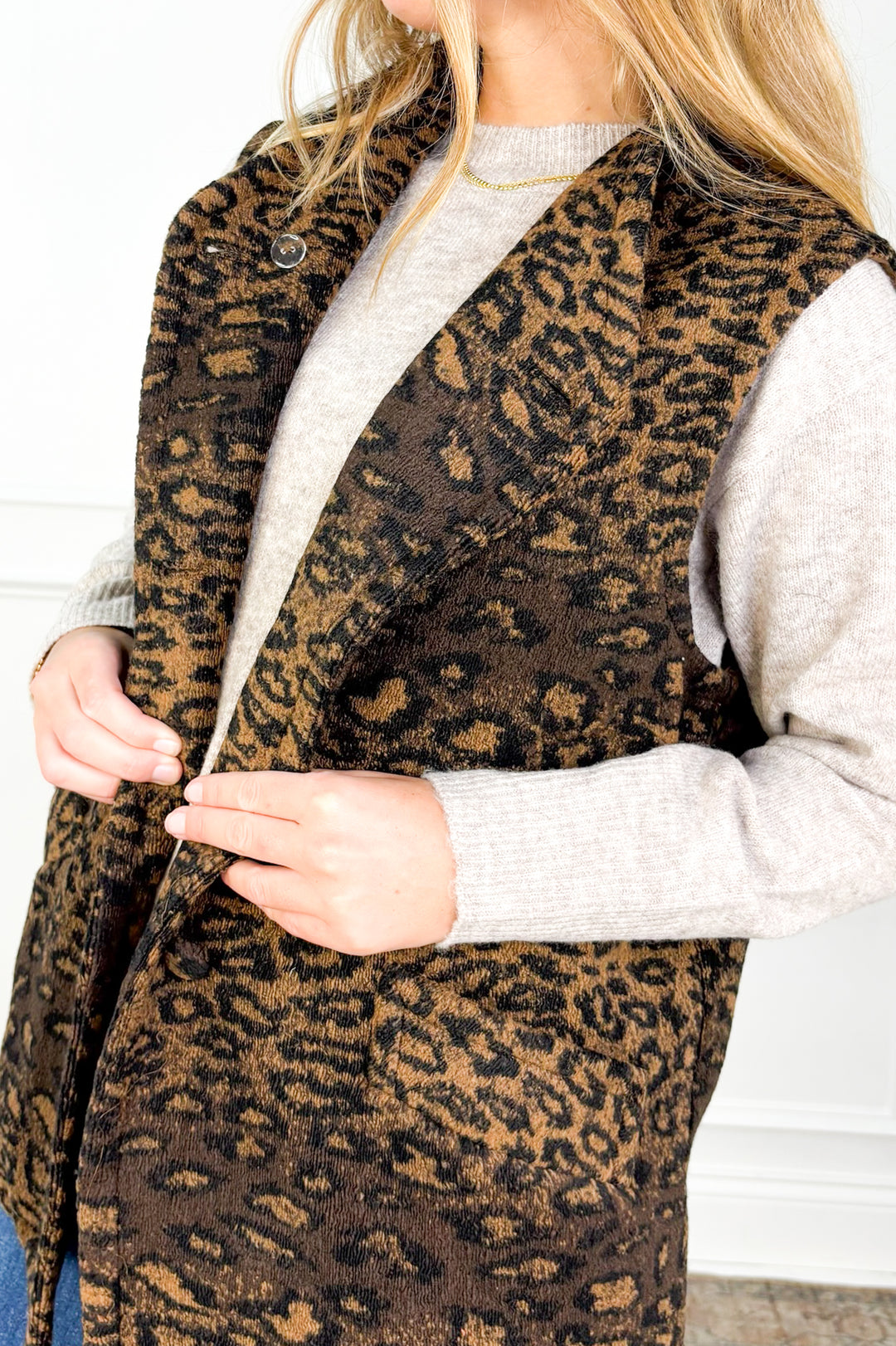 Leopard Faux Fur Vest