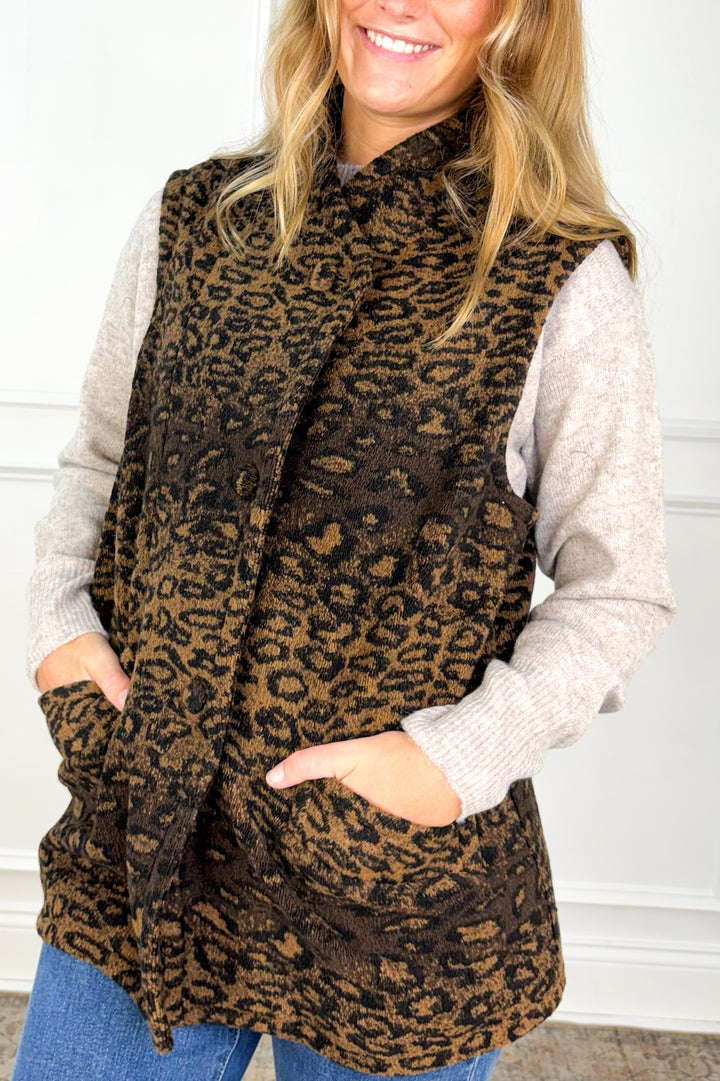 Leopard Faux Fur Vest