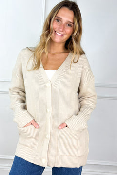 Everyday Ease Button-Front Cardigan – Oatmeal