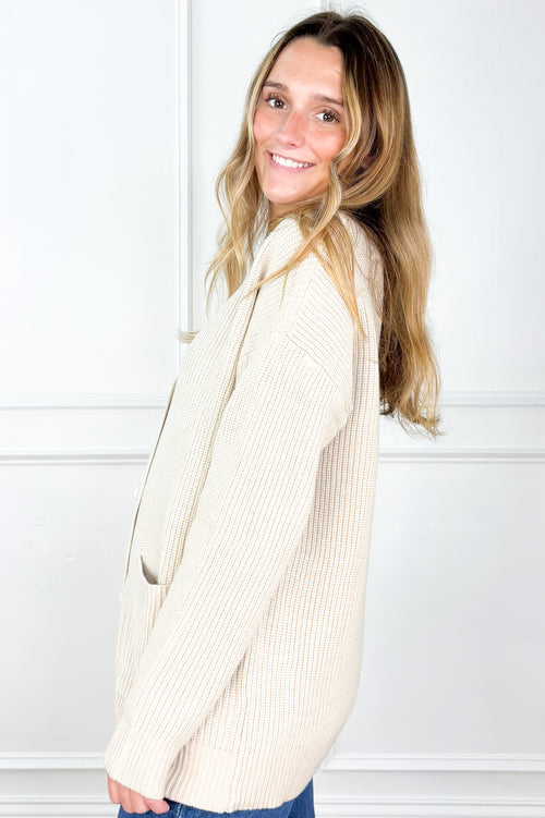 Everyday Ease Button-Front Cardigan – Oatmeal
