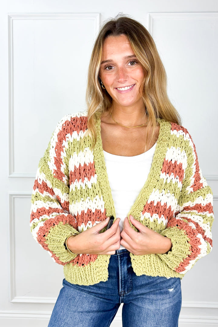 Free Spirit Striped Chunky Knit Cardigan