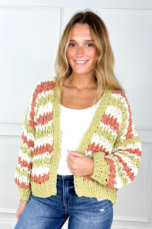Free Spirit Striped Chunky Knit Cardigan
