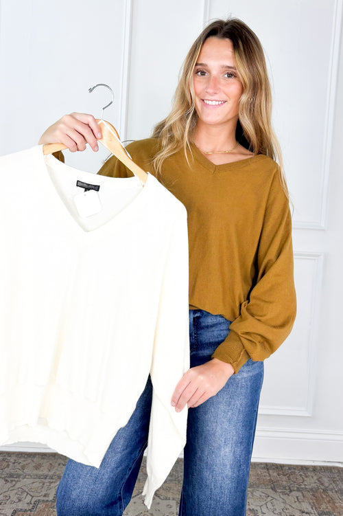 Effortless V-Neck Dolman Sweater