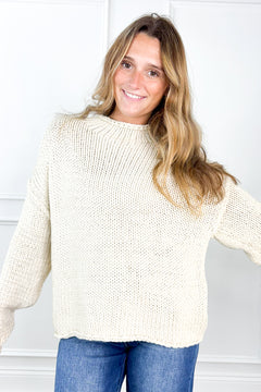 Rolled Neck Cropped Neck Sweater