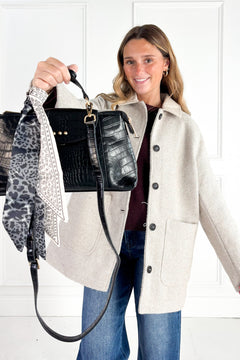 Elena Croc Embossed Crossbody