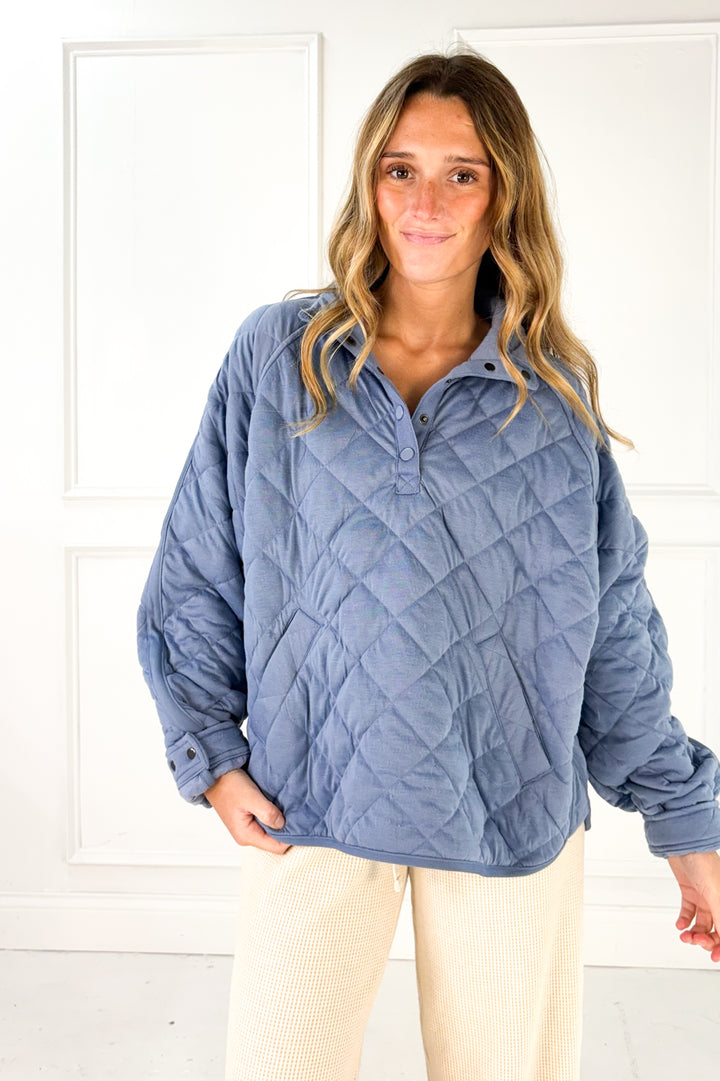 Everyday Quilted Snap Pullover