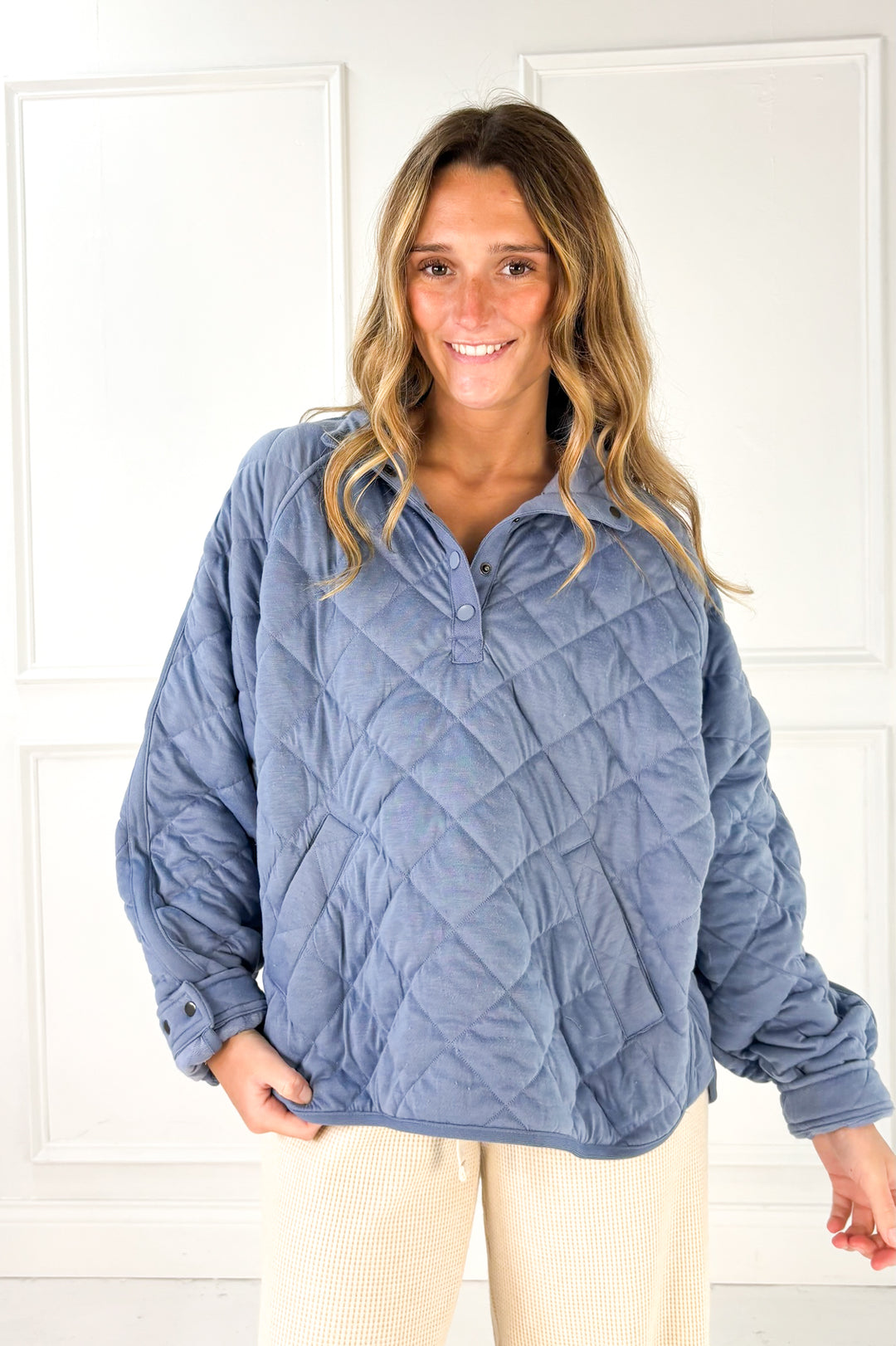 Everyday Quilted Snap Pullover
