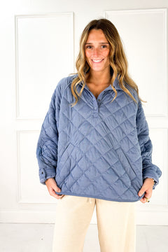 Everyday Quilted Snap Pullover