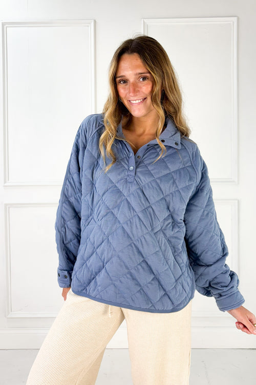 Everyday Quilted Snap Pullover