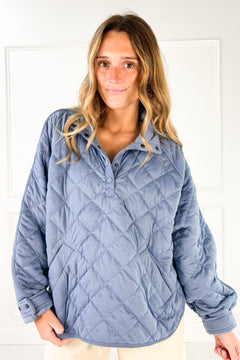 Everyday Quilted Snap Pullover