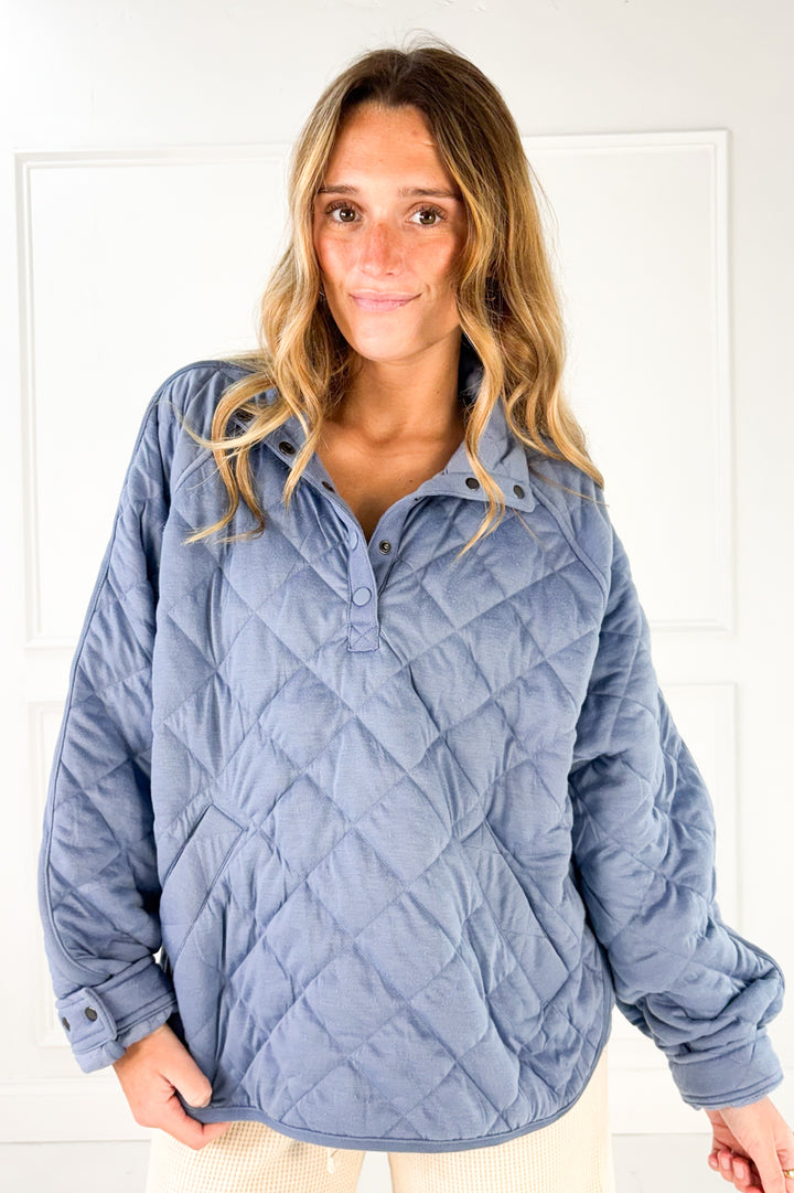 Everyday Quilted Snap Pullover