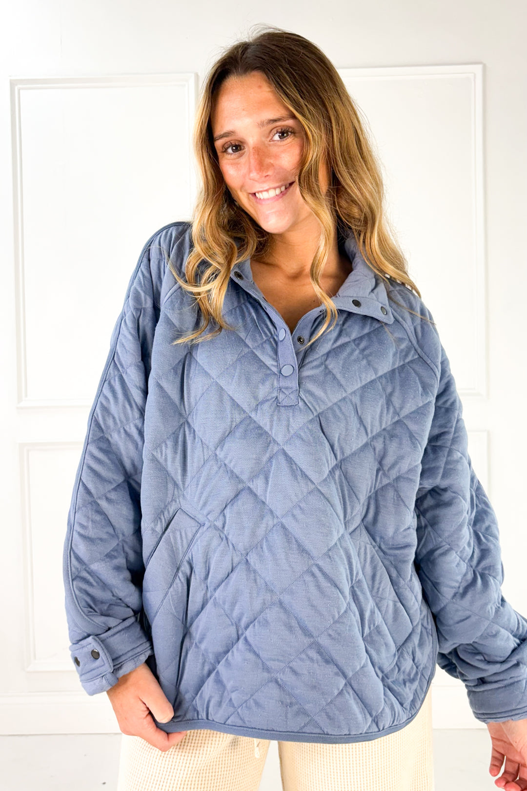 Everyday Quilted Snap Pullover