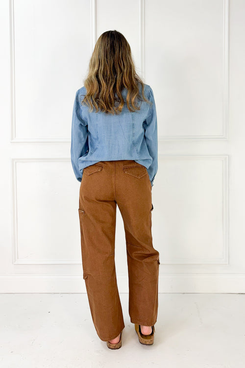 Washed Cargo Barrel Pants