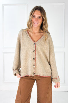 The Millie Contrast Stitch Cardigan