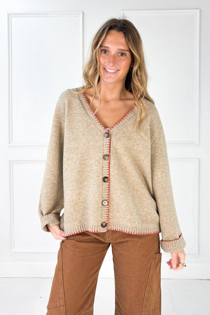 The Millie Contrast Stitch Cardigan