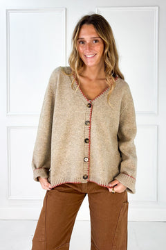 The Millie Contrast Stitch Cardigan