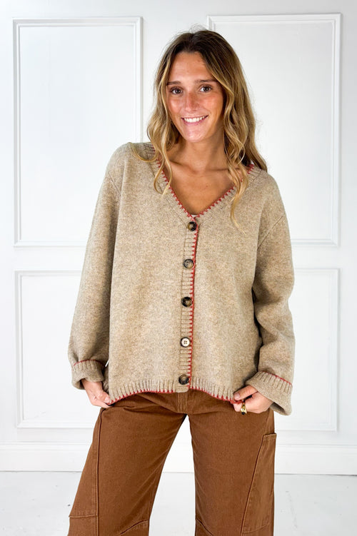 The Millie Contrast Stitch Cardigan