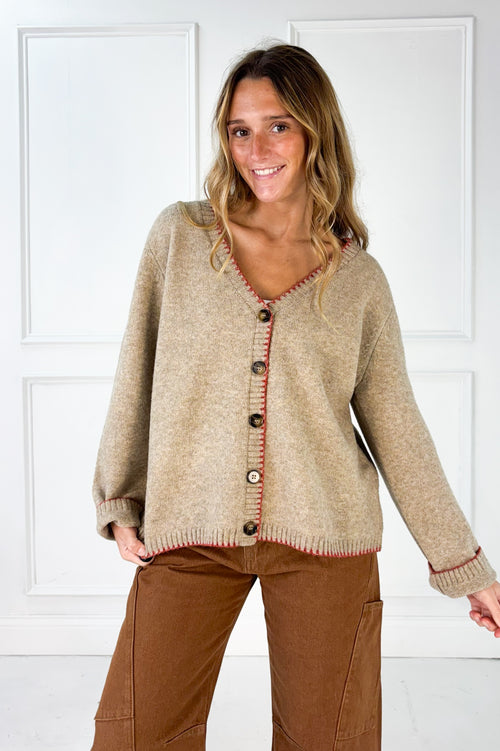 The Millie Contrast Stitch Cardigan
