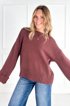 Cozy Cuff Oversized Sweater – Cocoa
