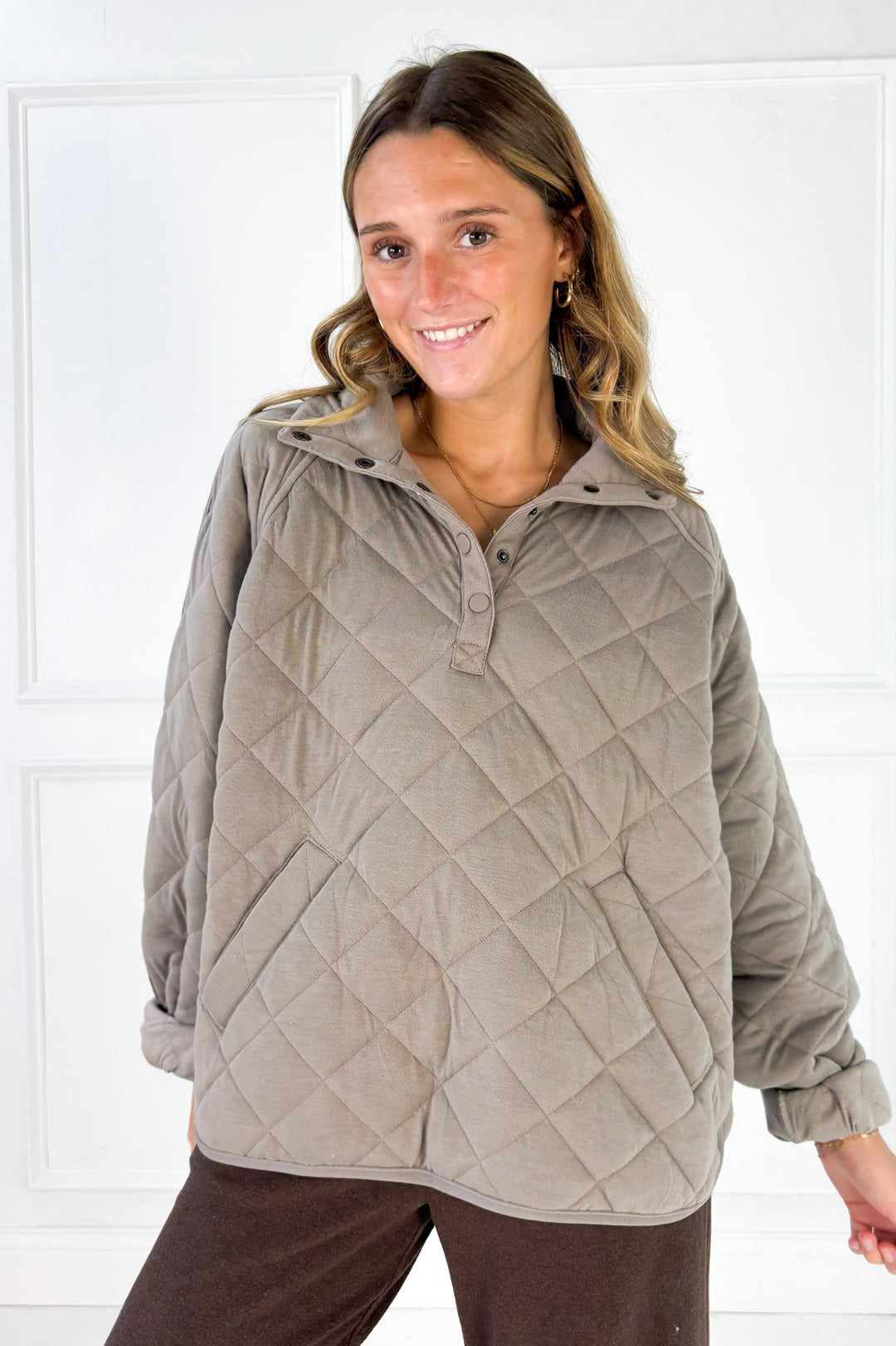 Everyday Quilted Snap Pullover
