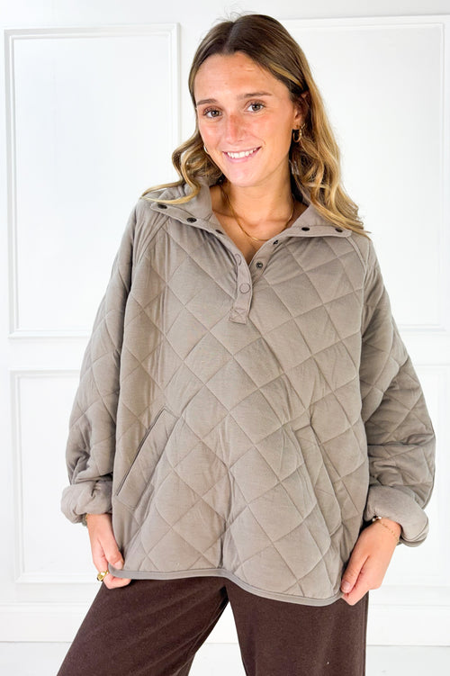 Everyday Quilted Snap Pullover