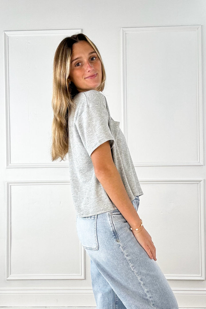 Round Neck Short Sleeve Pocket Tee