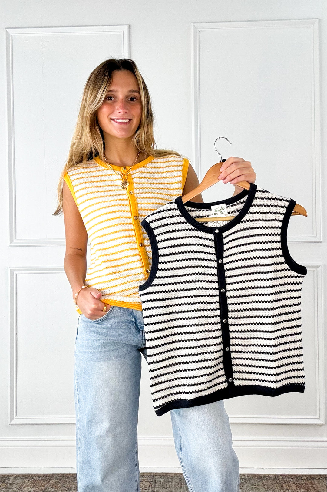 Harbor Stripe Knit Sweater Tank