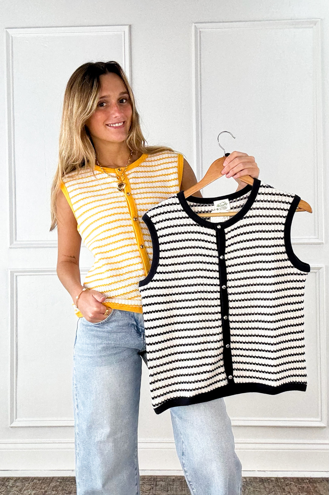 Harbor Stripe Knit Sweater Tank
