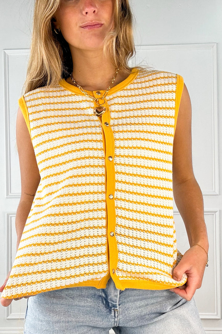 Harbor Stripe Knit Sweater Tank