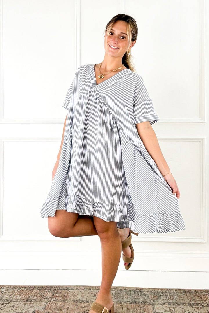Pinstripe Babydoll Dress