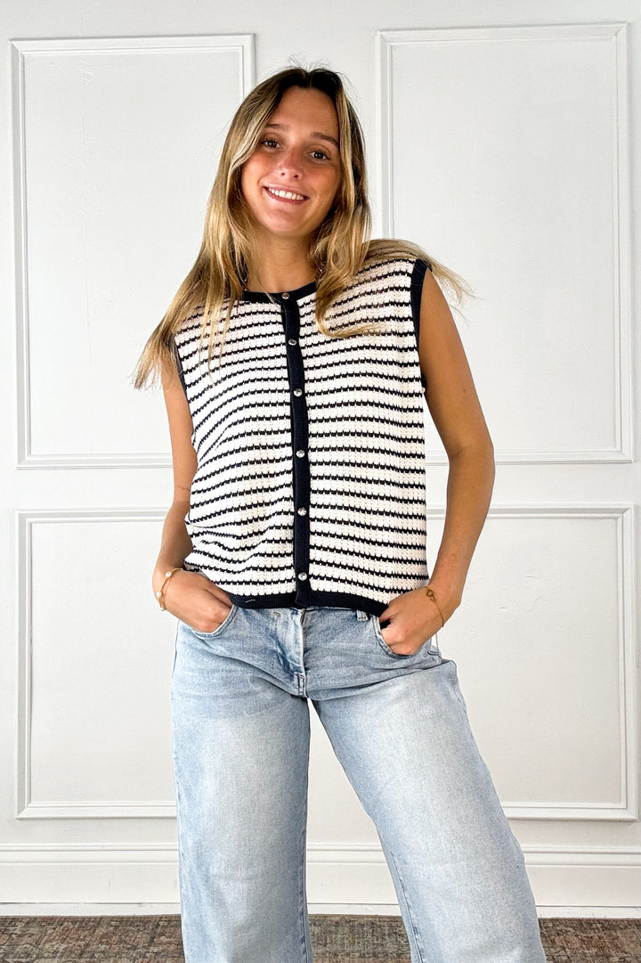 Harbor Stripe Knit Sweater Tank