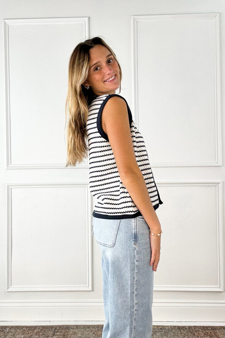 Harbor Stripe Knit Sweater Tank
