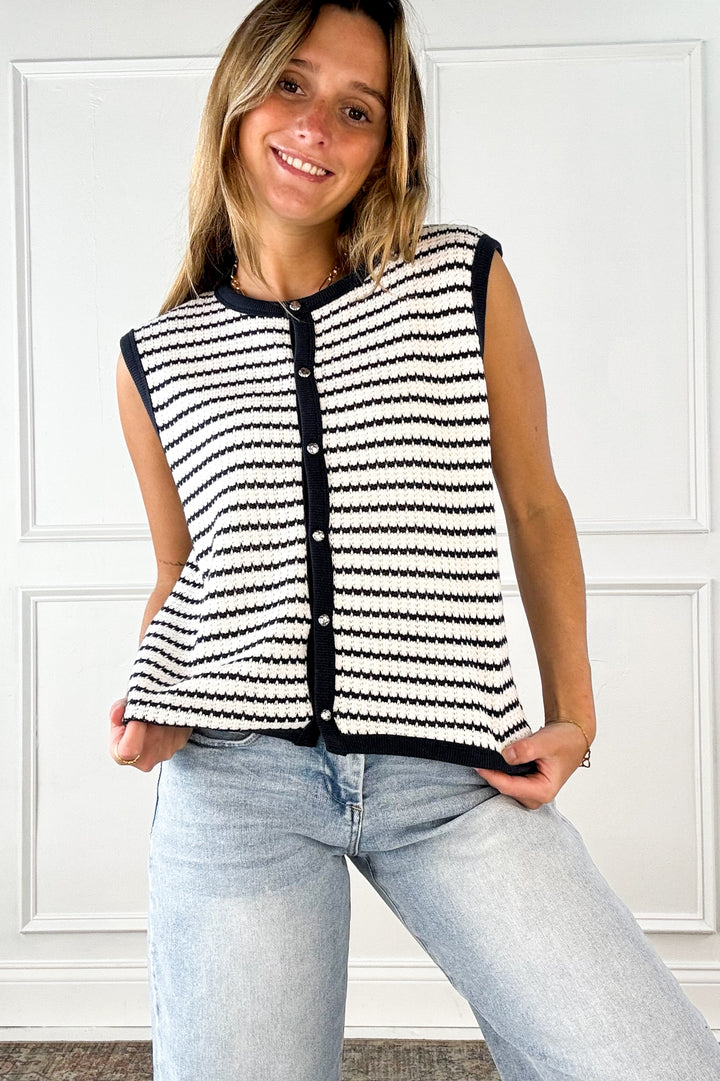 Harbor Stripe Knit Sweater Tank